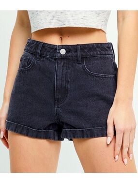 LNC Pacsun black denim Mom shorts